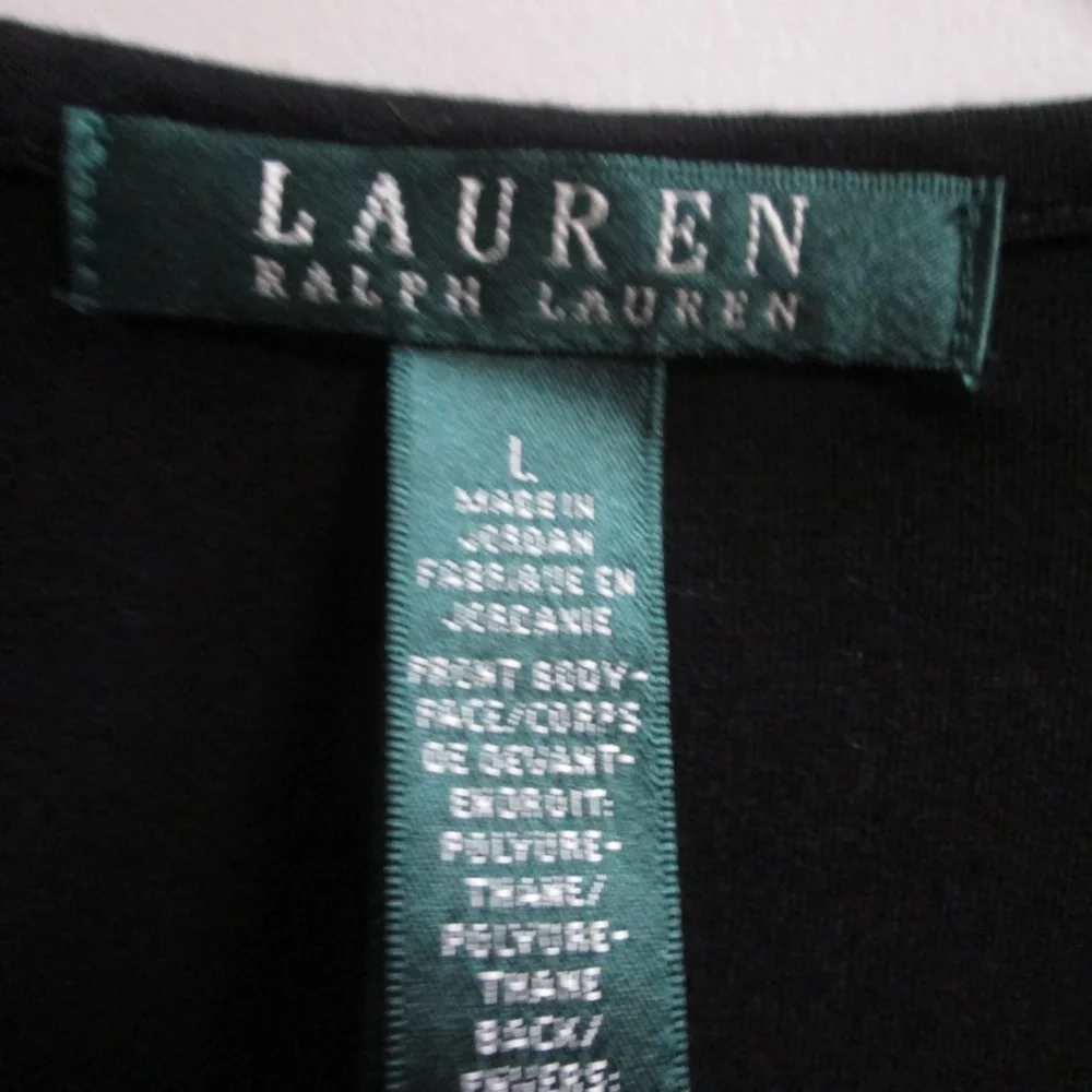 new RALPH LAUREN Black leather look like pullover blouse Sz - Picture 6 of 14